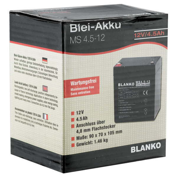 Batterie 12V MS4,5-12 : Puissance Fiable pour Agrainoirs Feeder