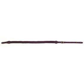 Bretelle fusil cuir tressé marron, réglable, 30 mm de large