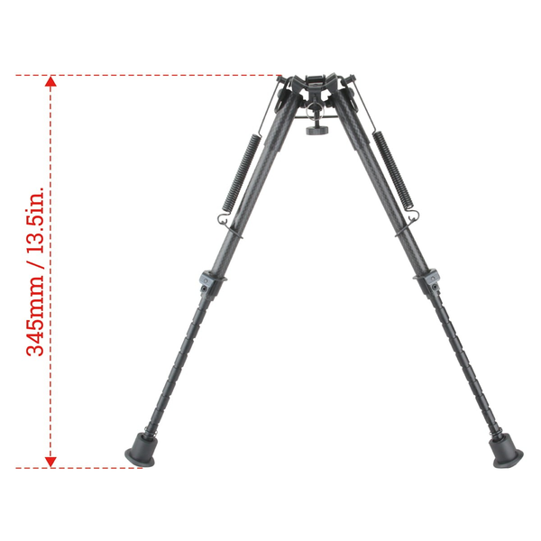 Bipied Carbone 9-13.5" Grenadiere, Rail Weaver, Hauteur Ajustable