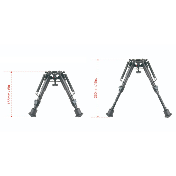 Bipied 6-9 Carbon Grenadiere : Léger, Réglable, Compatible Weaver