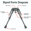 Bipied 6-9 Carbon Grenadiere : Léger, Réglable, Compatible Weaver