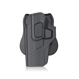 Holster Gaucher Glock 17 : Sécurité et Confort en Polymère Noir