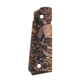 Plaquettes Bois Imbuia Skull pour Pistolet 1911 Taurus
