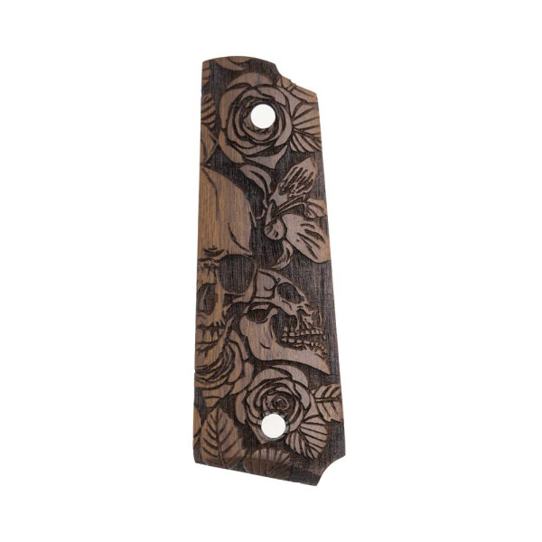 Plaquettes Bois Imbuia Skull pour Pistolet 1911 Taurus