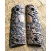 Plaquettes Bois Imbuia Skull pour Pistolet 1911 Taurus
