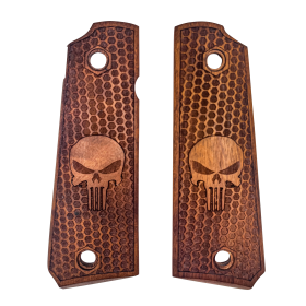 Plaquettes Bois PT1911 : Adhérence et Style Punisher Unique
