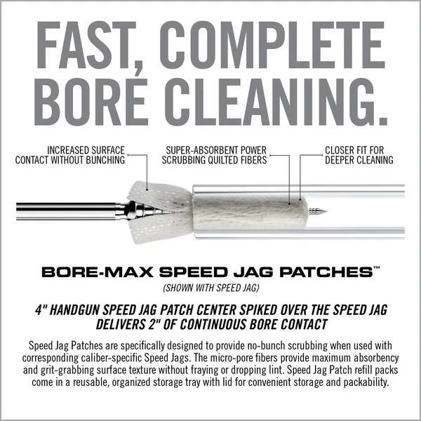 Patchs Bore-Max 4"L : Nettoyage Optimal Armes de Poing 9MM-.45CAL