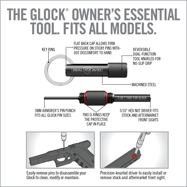 Outil 2 en 1 Glock : Démontage et Maintenance en Acier Usiné
