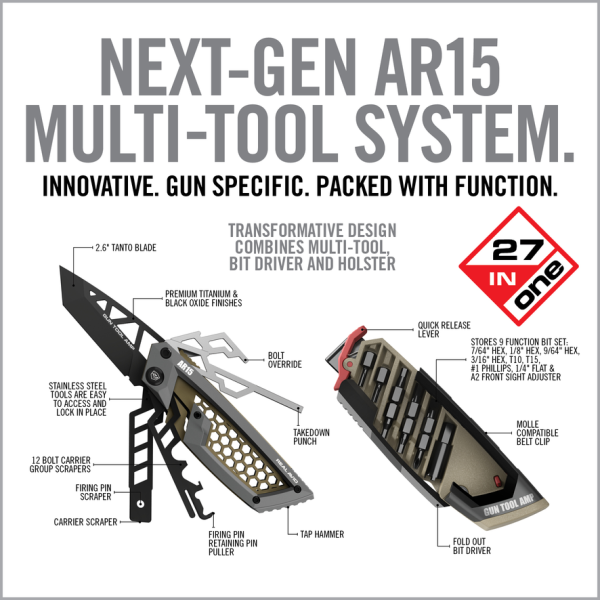 Outil Multifonction Gun Tool AMP AR 15 - 27 Fonctions pour AR15