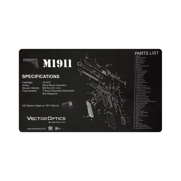 Tapis de travail M1911 - Entretien optimal pour armes de poing