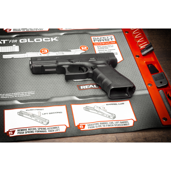 Tapis d'entretien Glock : Surface antidérapante, rangement intégré
