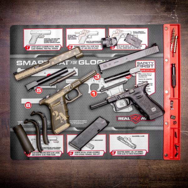 Tapis d'entretien Glock : Surface antidérapante, rangement intégré