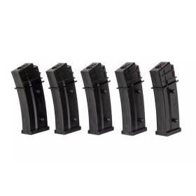 Chargeurs AEG G36 120 cps Noir - Pack de 5 pour sessions prolongées
