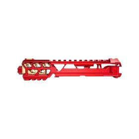 Culasse AAP01 Fuku-2 CNC Rouge/Or, Filetage 14 mm Antihoraire