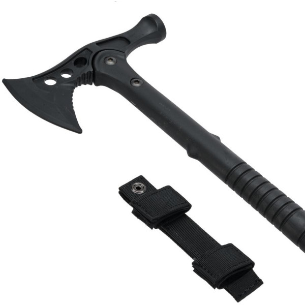 Hache Factice Noire 49 cm avec Fourreau MOLLE pour Entraînement