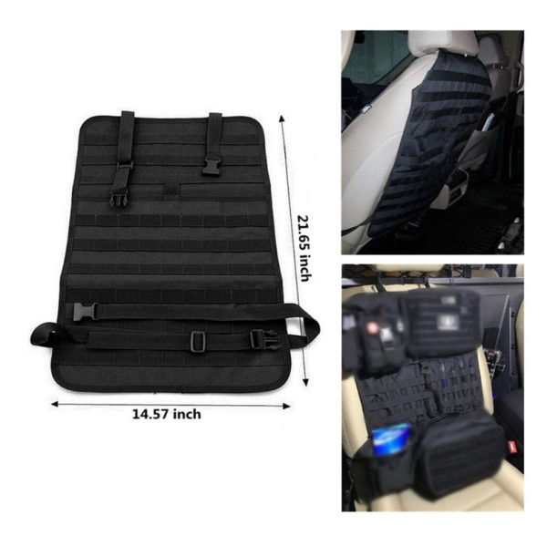 Housse Molle Noire Voiture - Nylon 1000D, 9 Passants, 6 kg
