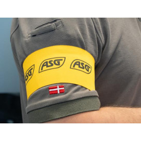 Brassard jaune ASG : Ajustement sécurisé pour chasse et airsoft