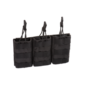 Poche Molle 5.56 Triple Noire - Chargeurs M4/MAK/AUG, Nylon 1000D