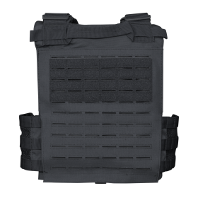 Veste porte plaques 600D noire : robustesse et détache rapide