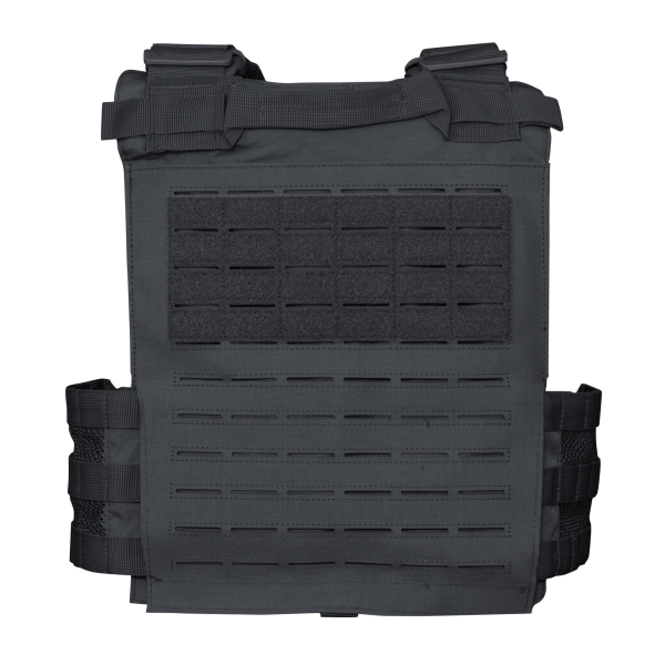 Veste porte plaques 600D noire : robustesse et détache rapide