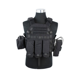 Veste tactique 6094 noire : robustesse et modularité MOLLE