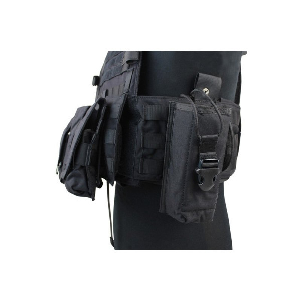 Veste tactique 6094 noire : robustesse et modularité MOLLE