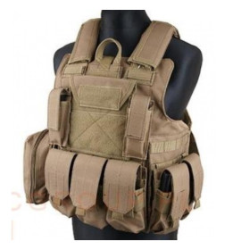 Veste Ciras Combat Tan : Système MOLLE, Taille S à XL, 900D Oxford