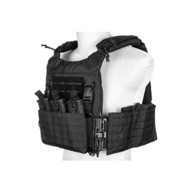 Veste Plate Carrier QR Noire : Résistance et Confort en Milieu Hostile