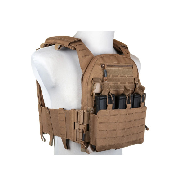 Veste Plate Carrier QR II Tan : Système MOLLE & Dégagement Rapide