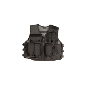 Veste Tactique Recon Noir - Holster Intégré, Taille Réglable