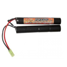 Batterie NiMH 9.6V 2200mAh 2 Sticks pour Airsoft Crosse Crane