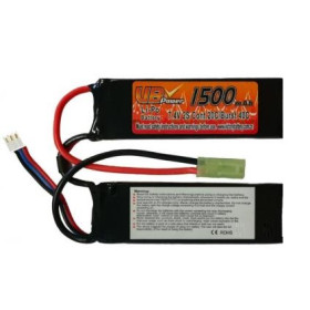 Batterie Li-Po 7.4V 1500mAh 2 Sticks pour Airsoft et Paintball