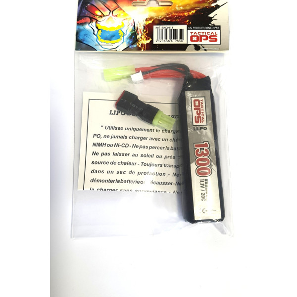 Batterie Li-Po 11,1V 1300mAh pour répliques airsoft compactes