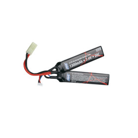 Batterie Li-Po 7.4V 1300mAh 2 Sticks pour AEG Airsoft
