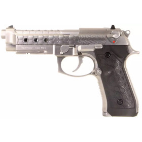 Pistolet Gaz M9A1 Hex Cut Gen 2 Silver - Précision & Réalisme