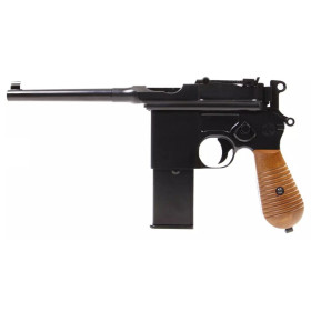 Pistolet 6mm Gaz 712 Noir - Blow Back, 350 FPS, Métal/Bois
