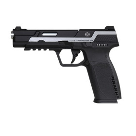 Pistolet 6mm Piranha MK I Silver - Réplique Gaz avec Rail Picatinny