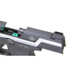 Pistolet 6mm Piranha MK I Silver - Réplique Gaz avec Rail Picatinny