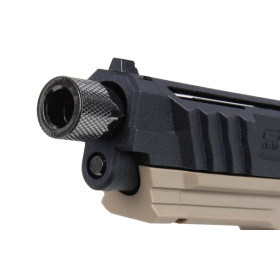 Pistolet GTP9 6mm Noir/Tan : Réplique Gaz avec Hop-up Réglable