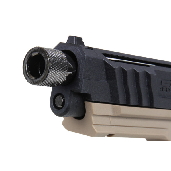 Pistolet GTP9 6mm Noir/Tan : Réplique Gaz avec Hop-up Réglable