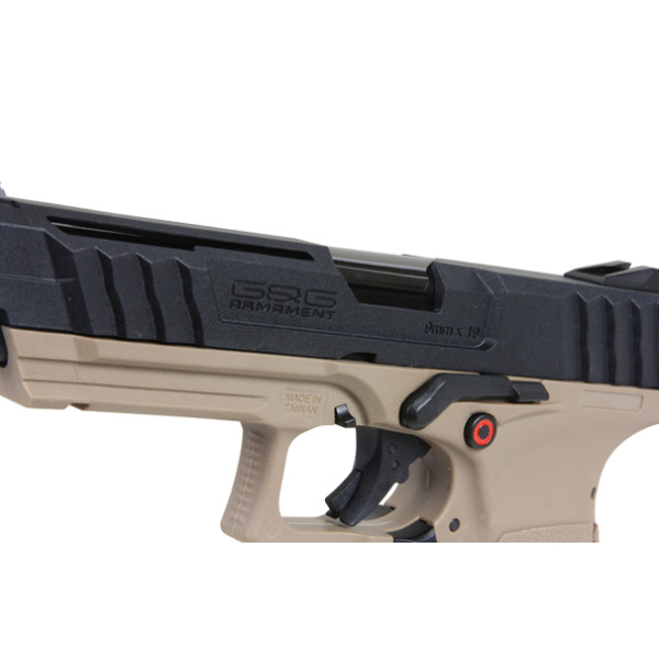 Pistolet GTP9 6mm Noir/Tan : Réplique Gaz avec Hop-up Réglable