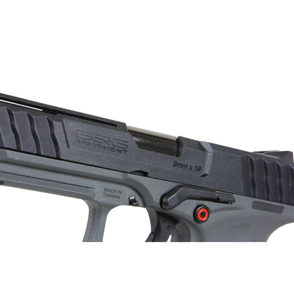 Pistolet GTP9 6mm Noir/Gris : Réplique Gaz avec Hop-up Réglable