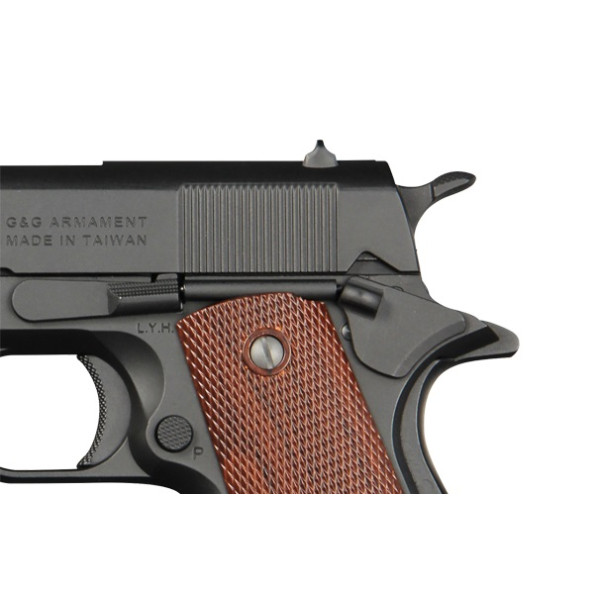 Pistolet GPM 1911 Noir 6mm : Réplique Métal avec Blowback Réaliste