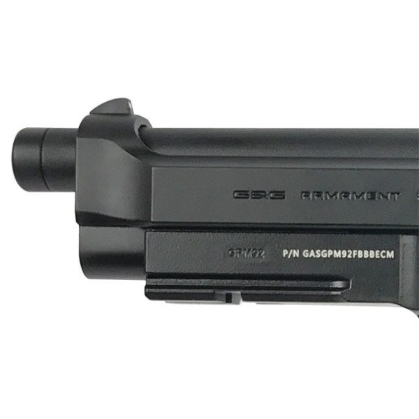 Pistolet GPM92 Gaz 6mm Noir : Réplique Full Métal Blowback