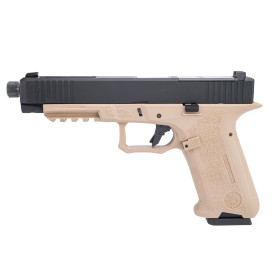 Pistolet 6mm XO 35 Noir/Tan : Gaz, 310 FPS, Hop Up Ajustable