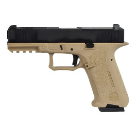Pistolet 6mm XO 18 Noir/Tan - Gaz, 310 FPS, Hop Up Ajustable