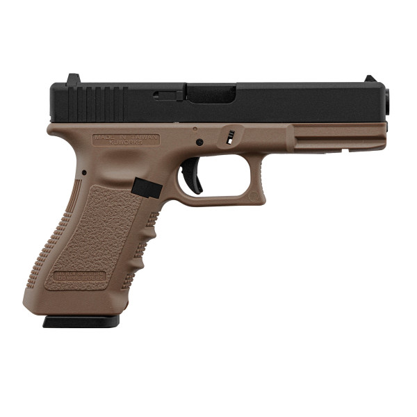 Pistolet KP17 Gaz Tan 6mm : Réplique Blowback Polyvalente