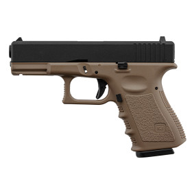 Pistolet KP23 Gaz Tan 6mm : Dual Power, Blowback Réaliste