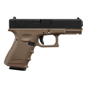 Pistolet KP23 Gaz Tan 6mm : Dual Power, Blowback Réaliste