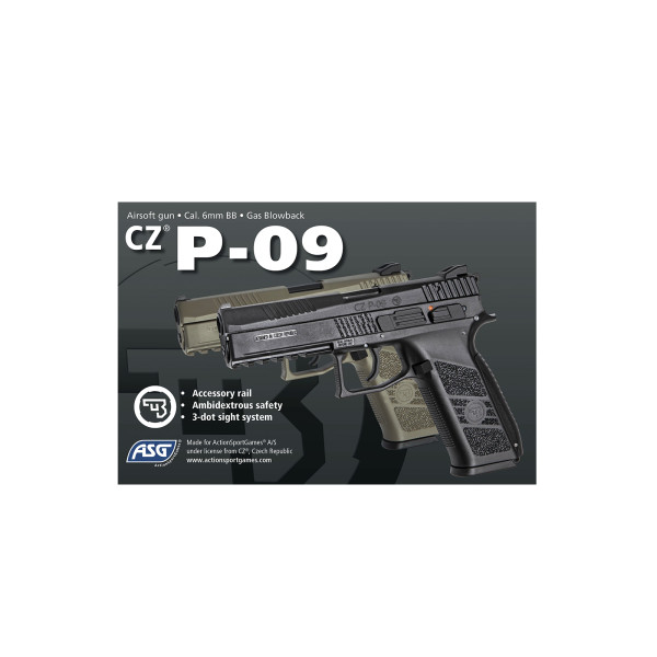 Pistolet Airsoft CZ P09 Gaz Blowback Tan - Réalisme et Polyvalence